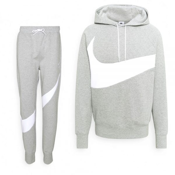 Nike Sportswear Tech Fleece Trainingspak Swoosh Grijs Wit